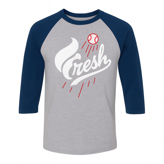 Fresh Baseball Raglan Tee – Navy Sleeves